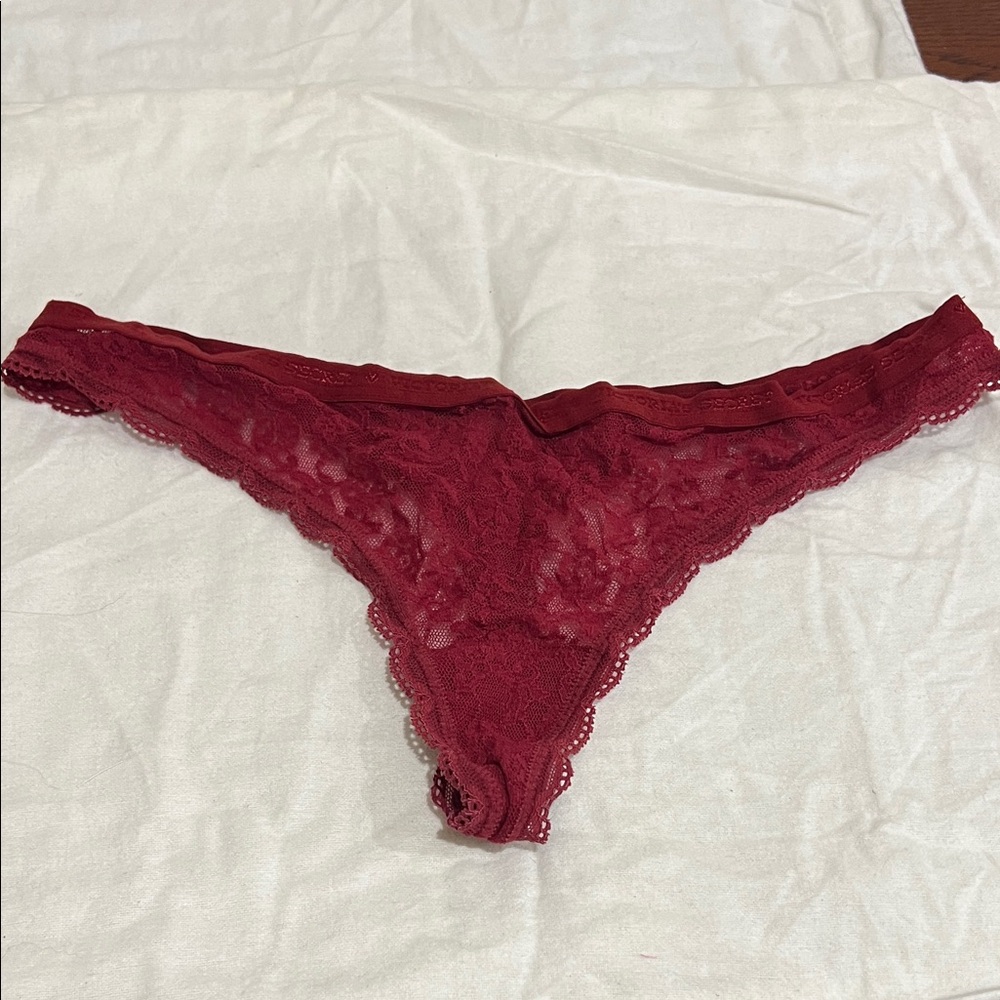 Victoria's Secret Red Lace Thong